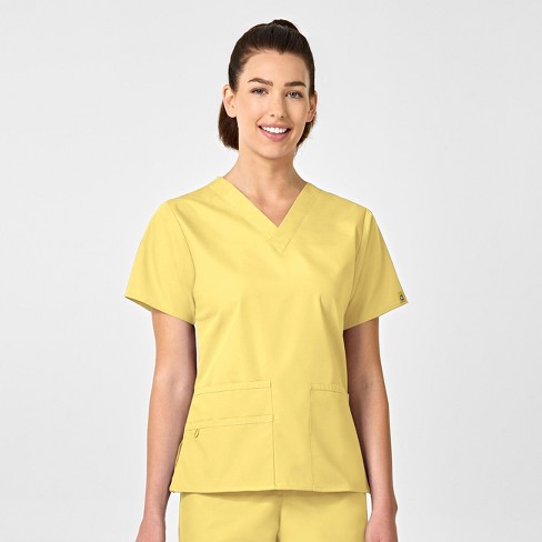 Wink Bravo-women's V-neck Scrub Top, Yellow, L : Target