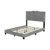 Full Size Upholstered Platform Bed with Tufted Headboard - 3 of 4