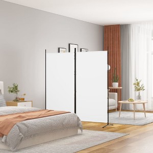 vidaXL 2-Panel Room Divider White 68.9"x70.9" Fabric - 1 of 4
