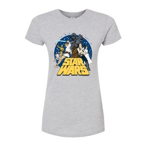 Women's - Star Wars - Luke and Friends Retro Group Fitted Graphic T-Shirt - 1 of 3