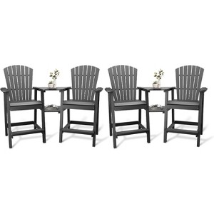 Adirondack Barstool Set of 2, Outdoor Tall Chairs with Tray for Deck, Balcony, or Backyard - 1 of 4