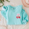 Simply Sage Market Coquette Strawberry Watercolor Lightweight Garment Dyed Sweatshirt - 2 of 4