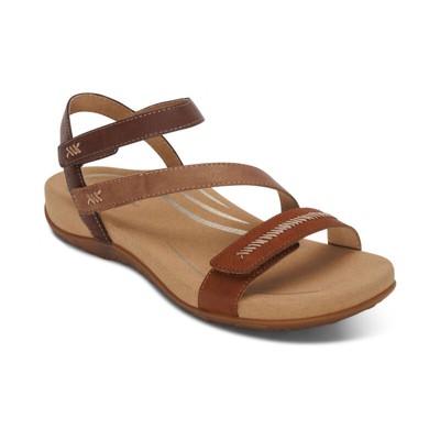 Aetrex Gabby Orthopedic Leather Arch Support Quarter Strappy Sandals For Women