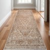 Beige And Brown Floral Medallion Area Rug With Fringe - 2 of 4