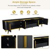 78.8" Minimalism TV Stand with Open Storage Shelf, Sideboard with Cabinets and Unique Golden Iron Legs for Living Room or Entryway - 4 of 4