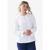 ellos Plus Size Long Sleeve Knit Eyelet Top With Keyhole Neckline - 4 of 4
