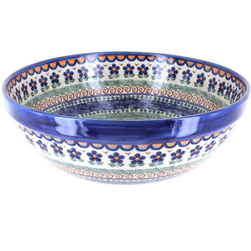 Blue Rose Polish Pottery 77 Vena Medium Serving Bowl, 1 of 2