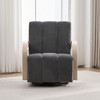 PAGED Swivel Accent Chair Channel Tufted Lounge Reading Chair with Solid Wood Armrests, Single Sofa Armchair for Living Room - 2 of 4