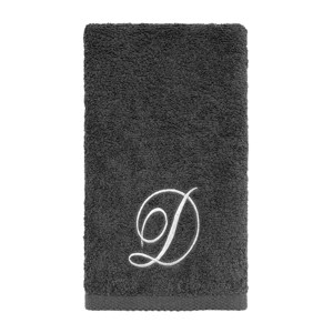Avanti  Granite with Silver Script Monogram Bath Towel Letter   D - 1 of 3