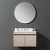 KWPZQEB Marble Vanity Top, with Undermount Rectangular Middle Sink and 4" Height Backsplash, 3 Predrilled Centerset, Carrara white with veins - 3 of 4