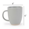 Elanze Designs Raw Clay Bottom Ice Grey 13 ounce Ceramic Coffee Mugs Set of 4 - 4 of 4