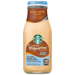 Starbucks Frappuccino Lite Sea Salt Caramel Gelato Chilled Coffee Drink - 9.5 fl oz Glass Bottle - 1 of 4