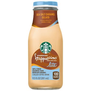 Starbucks Frappuccino Lite Sea Salt Caramel Gelato Chilled Coffee Drink - 9.5 fl oz Glass Bottle