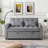 Vynxaria Modern Velvet Loveseat Futon Sofa Couch w/Pullout Bed,Small Love Seat Lounge Sofa - 3 of 4