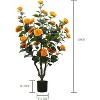 Artificial Camellia Tree, Fake Flower Tree Camellia with Vibrant Flowers Faux Flower Plants Fake Floor Plant in Pot for Home Office Living Room Decor - 4 of 4