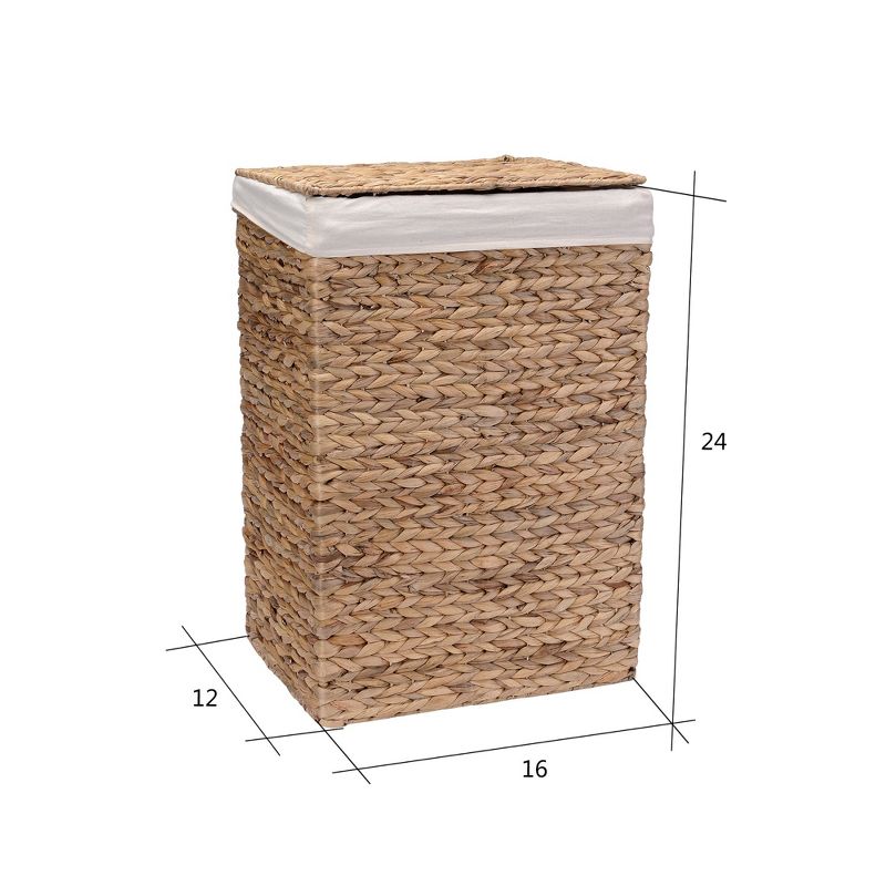 Hastings Home Portable Handmade Wicker Laundry Hampers With Lid - Natural, Set of 2, 3 of 9