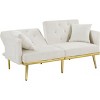 Streamdale Cream White Velvet Sofa Bed - 4 of 4