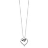 Black Bow Jewelry Black & White Diamond 22mm Ribbon Heart Necklace in Sterling Silver - 2 of 4