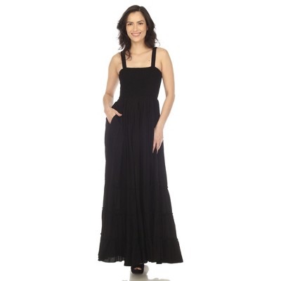 Women's Smocked Ruffle Maxi Sun Dress