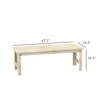 2-Seat Wood Garden Bench, Patio Bench Outdoor Bench with Slatted Seat, Backless Front Porch Bench for Park, Garden, Poolside, Deck - 3 of 4