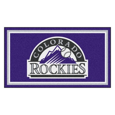 MLB Colorado Rockies 3'x5' CR Logo Plush Area Rug - Purple