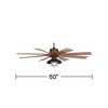 60" Possini Euro Design Defender Industrial Indoor Outdoor Ceiling Fan with LED Light Remote Oil Rubbed Bronze Koa Damp Rated for Patio Exterior Home - 4 of 4