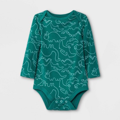 Baby Boys' Dino Long Sleeve Bodysuit - Cat & Jack™ Jade Green 0-3M