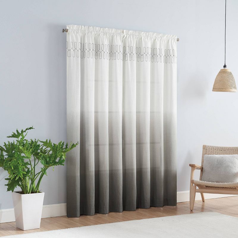 Arashi Ombre Embroidery Light Filtering Curtain Panel - Vue, 5 of 19