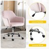 CAVINAS 15"-19"Swivel Rolling Chair with Adjustable Seat Height,Luxury Velvet Accent Armchair,Chic Leisure Chair for Office,Living Room&Study - 3 of 4
