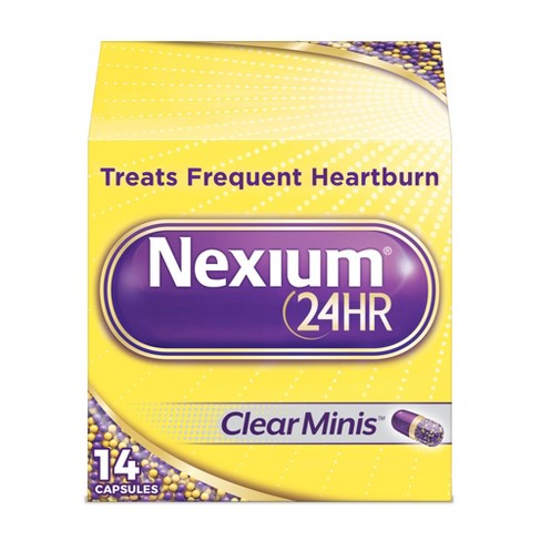 Nexium 24HR ClearMinis Delayed Release Heartburn Relief Capsules, Esomeprazole Magnesium Acid Reducer - 14ct - image 1 of 4