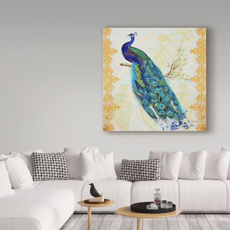 Trademark Fine Art -Jean Plout 'Beautiful Peacock' Canvas Art, 3 of 4