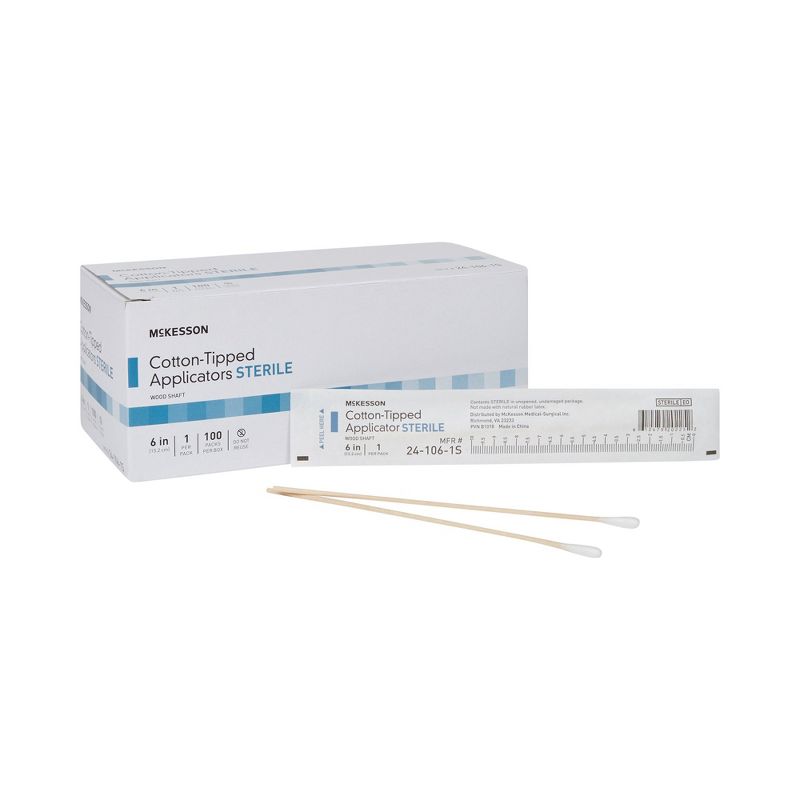 McKesson Cotton Tipped Swabstick, Sterile, 6 in., 1 of 9