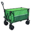 CAVINAS Heavy-Duty Folding Wagon Cart with Bonus Picnic Mat, All-Terrain Shopping Cart with Side Pocket for Camping, Garden - 3 of 4