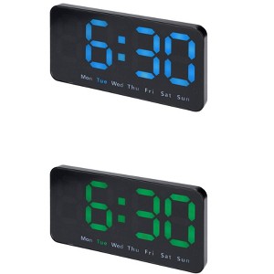 REGALWOVEN 2 Pcs Plastic Digital Dimmable Big Numbers Display Table Clock 8.3 x 4.3 x 1.2 Inches - 1 of 4