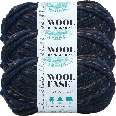 (3 Pack) Lion Brand Wool-Ease Thick & Quick Yarn - Night Shadow