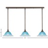 Toltec Lighting Any 3 - Light Chandelier in  Bronze with 10" Teal Crystal Shade - 2 of 2