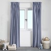 Bacati - Pin Stripes Navy Cotton Printed Single Window Curtain Panel - 3 of 4
