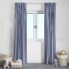 Bacati - Pin Stripes Navy Cotton Printed Single Window Curtain Panel - image 3 of 4