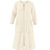 Collections Etc Textured Satiny Trimmed Plush Zip Front Robe Medium Women Ivory - 3 of 4