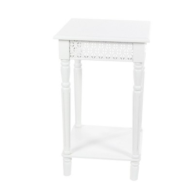 Wooden Square Side Table White - Olivia & May