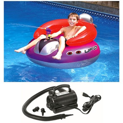 New Swimline 9078  Pool UFO Squirter Inflatable Lounge Chair w/ 110V Air Pump