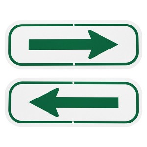 Unique Bargains Aluminum Reflective Outdoor Lawn Arrow Sign 1 Pc - 1 of 4