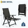 Patio Rattan Folding Chair, 10-Position Reclining Camping Chair with Footrest & High Back, Heavy-Duty 330 lbs, Brown - 2 of 4