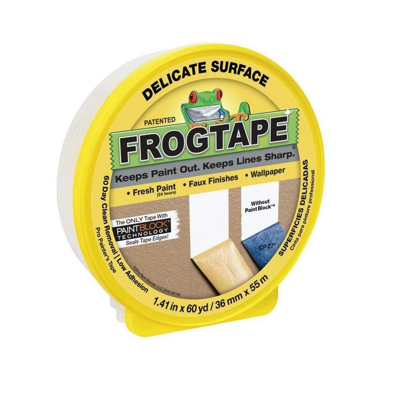 FrogTape 1.41 in. W X 60 yd L Yellow Low Strength Painter's Tape 1 pk, 1 of 3