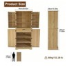 Natural Oak- Kitchen Pantry Cabinet, Farmhouse Storage Cabinet With 8 Door Shelves And 1 Drawer, 72" Tall Cupboard For Kitchen, Living Room, Dining - 3 of 4