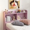 BABYYER Twin Bed with Trundle, Twin Size Platform Bed with Bookcase Headboard, Wood Bed Frame for Girls and Boys - 3 of 4