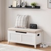 Storage Bench 39.4” Wooden Chest Storage Box with 2 Safety Hinges, Large Entryway Benches with Flip-Top, for Living Room, Bedroom, Easy Assembly - 2 of 4