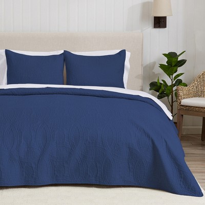 Great Bay Home Pinsonic Medallion Reversible Quilt Set With Shams