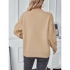 Women's Winter Chunky V Neck Long Sleeve Loose Cable Knit Sweater Pullover - 4 of 4
