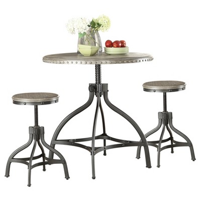 Dining Table Set Oak Metal - Acme Furniture